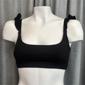 Popflex Romance Ruffle Sports Bra Size XXS Black